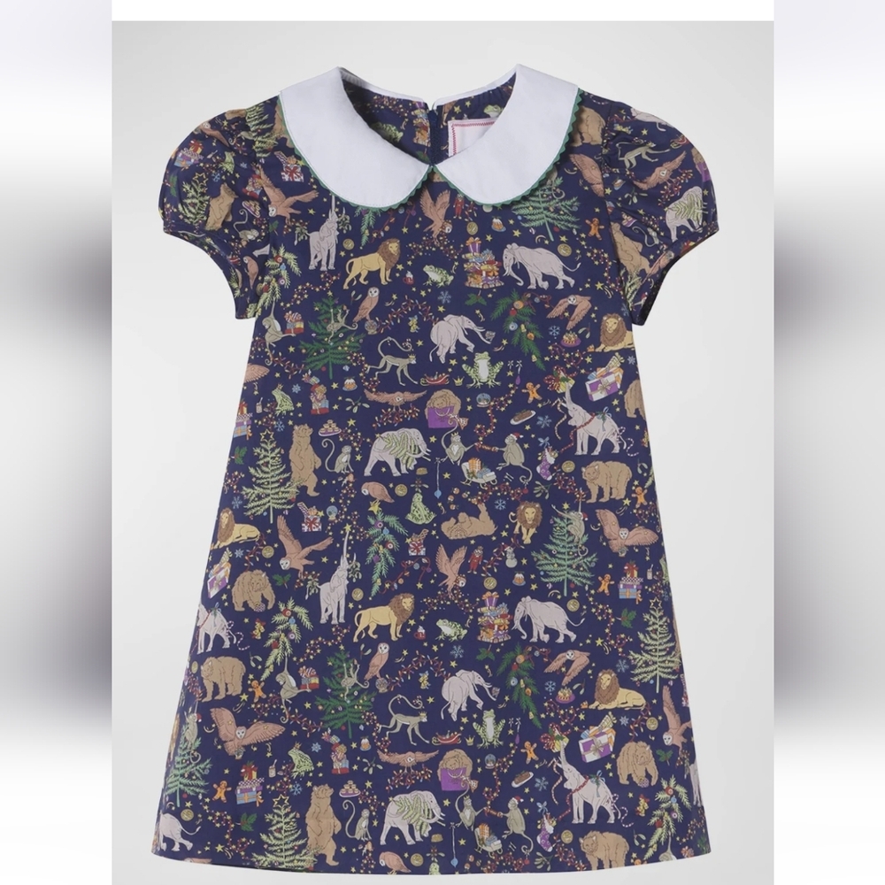 Classic Prep Animal Lovers Christmas Dress, Girls 8
